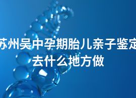 苏州吴中孕期胎儿亲子鉴定去什么地方做