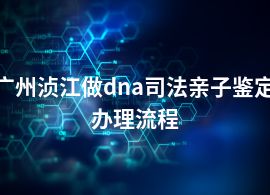 广州浈江做dna司法亲子鉴定办理流程