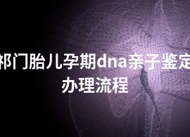 祁门胎儿孕期dna亲子鉴定办理流程