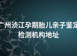 广州浈江孕期胎儿亲子鉴定检测机构地址