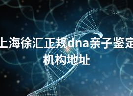 上海徐汇正规dna亲子鉴定机构地址