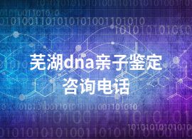 芜湖dna亲子鉴定咨询电话