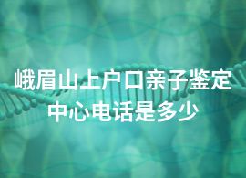 峨眉山上户口亲子鉴定中心电话是多少