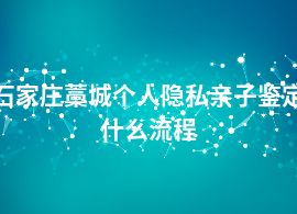 石家庄藁城个人隐私亲子鉴定什么流程