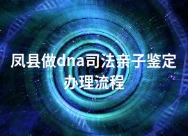 凤县做dna司法亲子鉴定办理流程