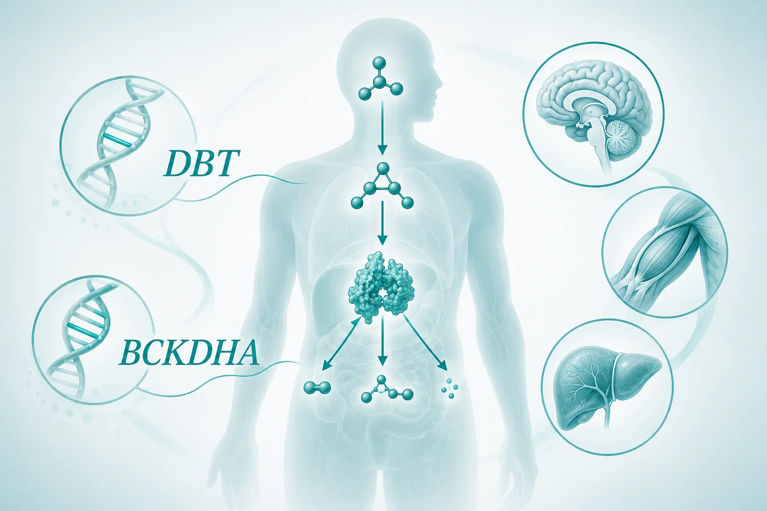 枫糖尿病IA / IB / II 型 - 代谢通路示意图