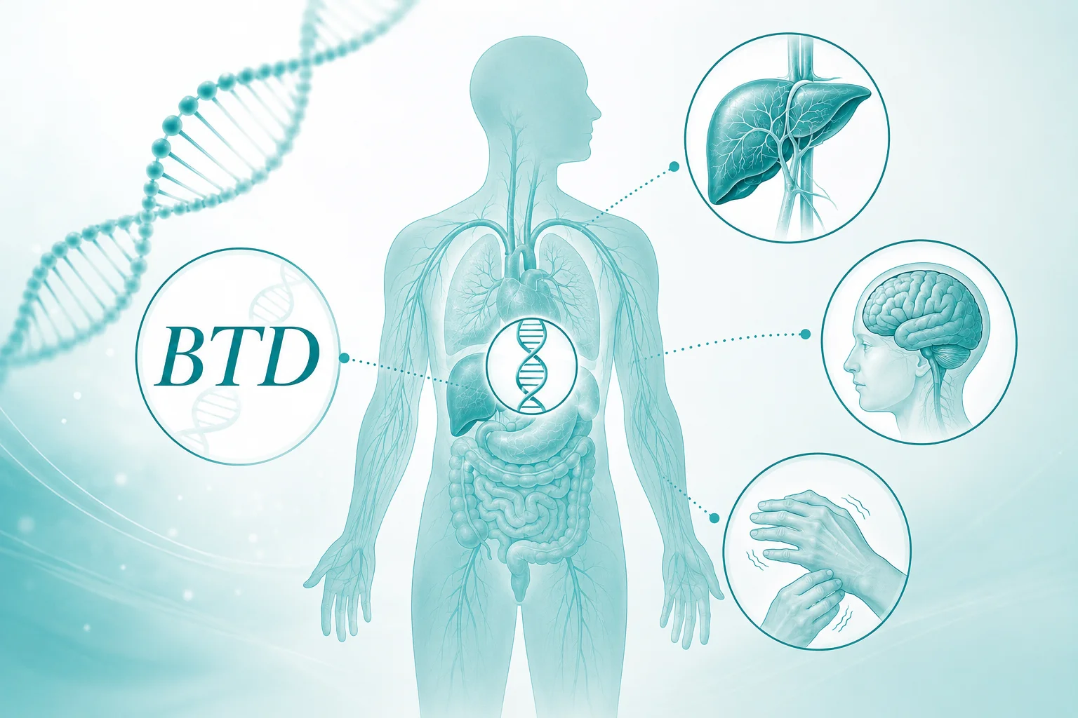 生物素酶缺乏症 - genetic metabolic disorder illustration