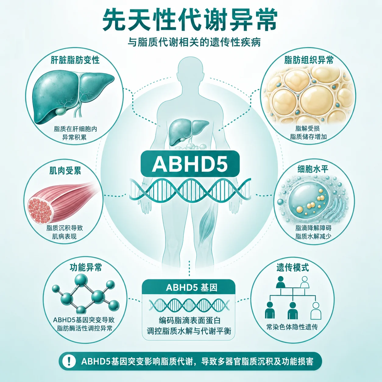 Chanarin-Dorfman 综合征 - 遗传代谢病示意图