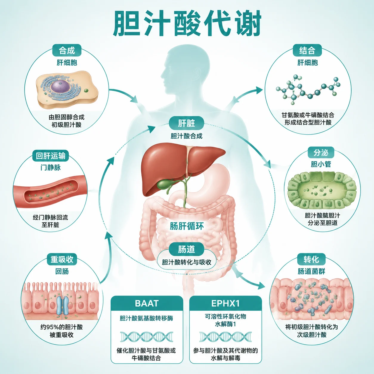 家族性超胆烷 - 胆汁酸代谢 肝脏功能 遗传示意图