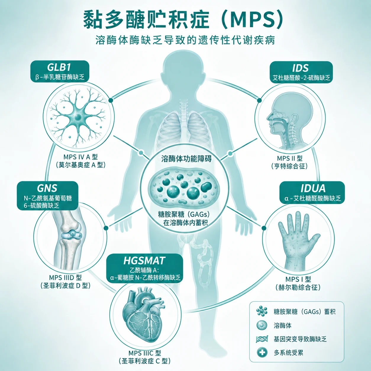 粘多糖贮积症 - 遗传代谢病示意