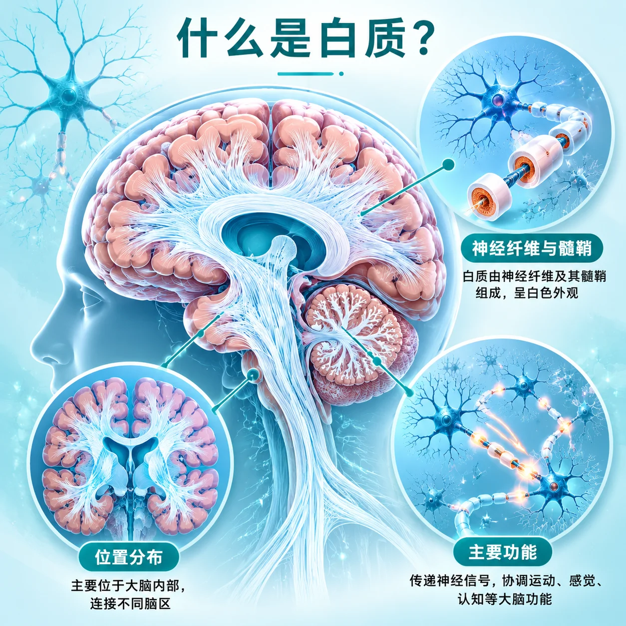 脑白质营养不良 - 脑白质示意图