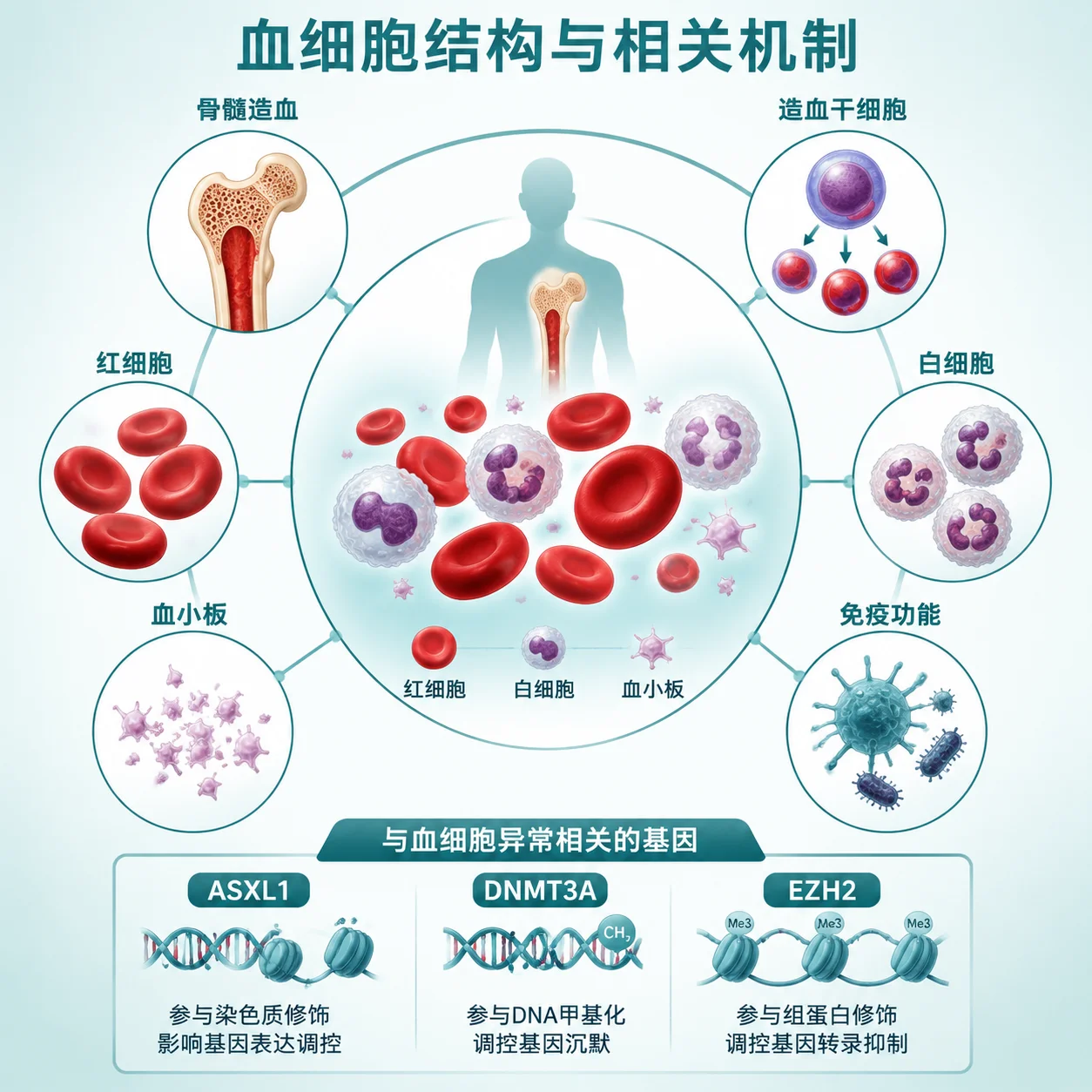 慢性粒单核细胞白血病 - 血液细胞示意图
